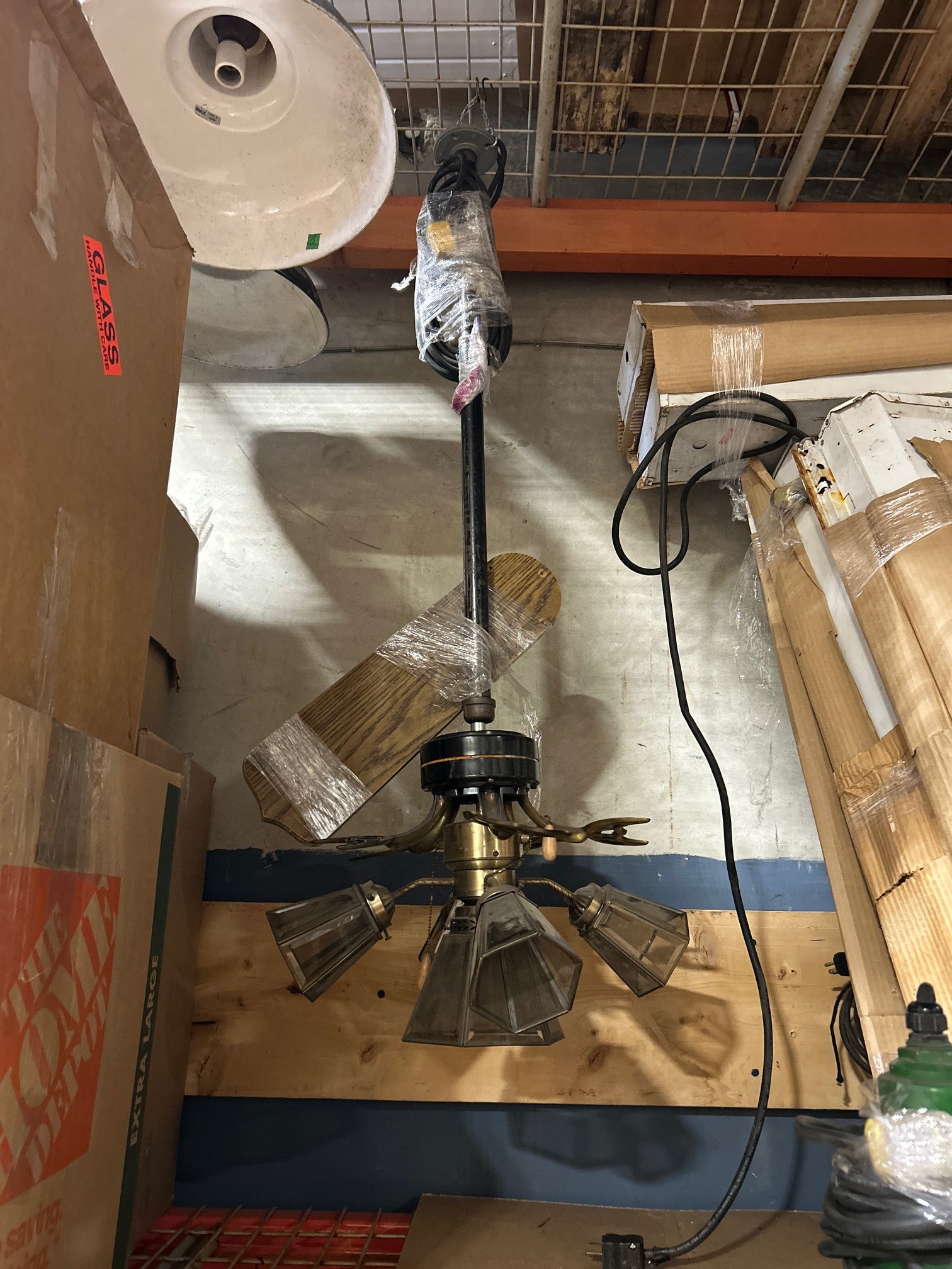 Large Vintage Ceiling Fan with Lights