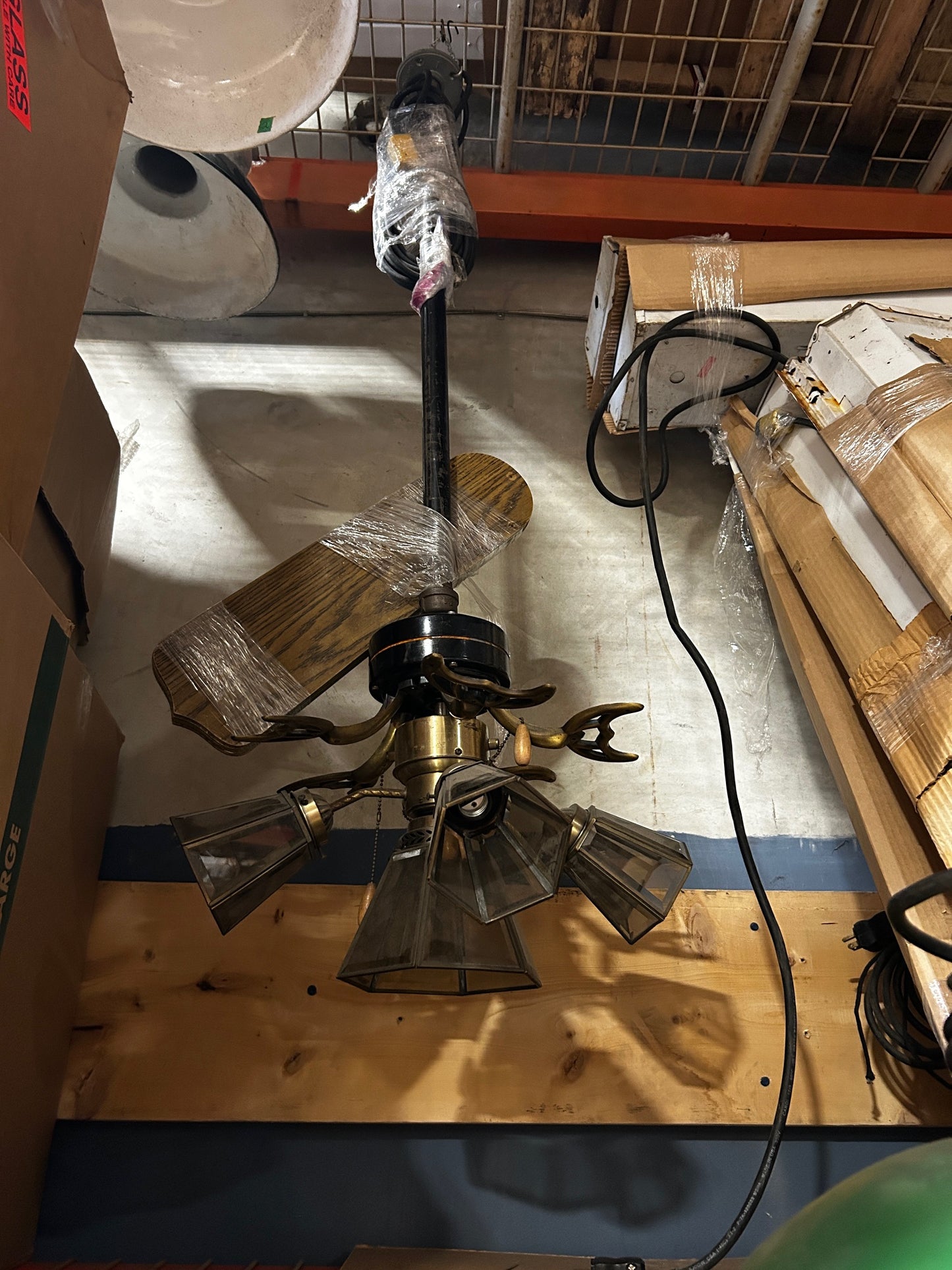 Large Vintage Ceiling Fan with Lights