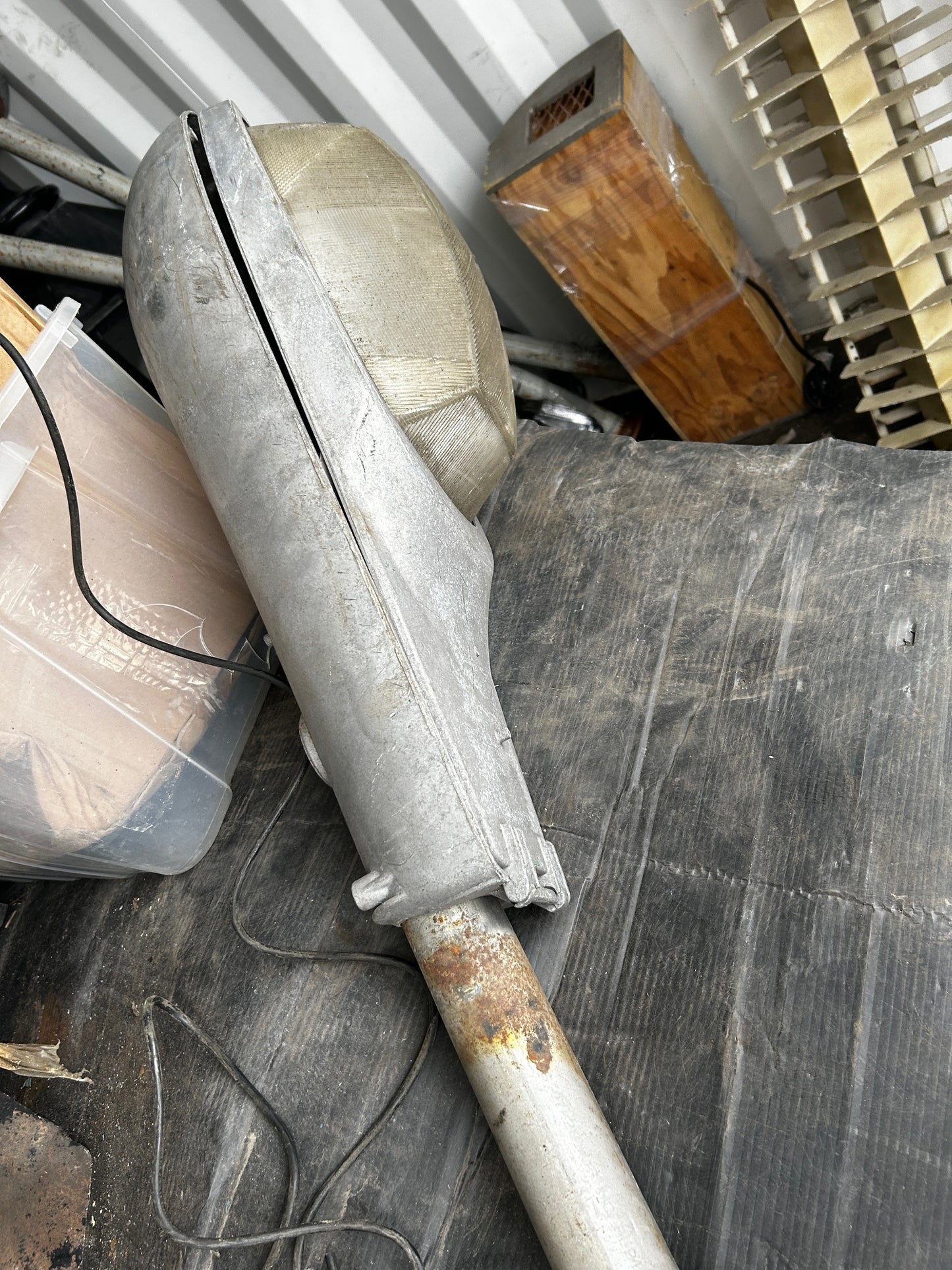 Cobra head street light with a pole