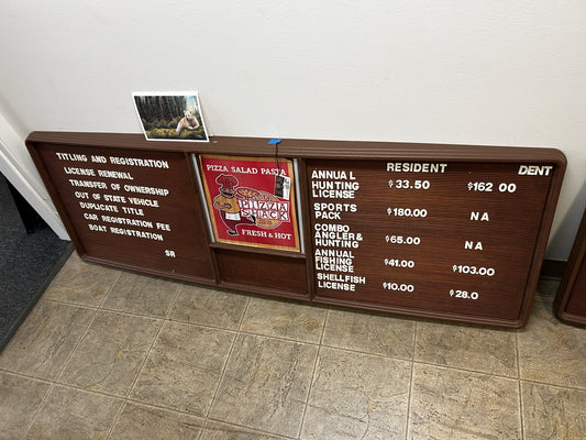 VINTAGE ADJUSTABLE MENU SIGN