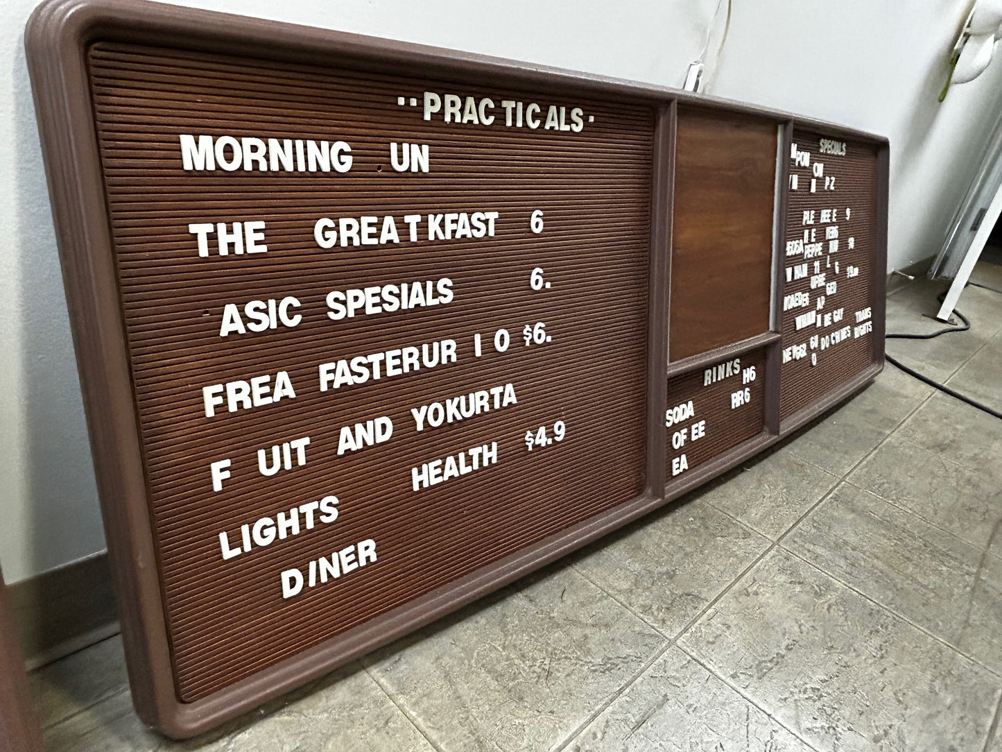VINTAGE ADJUSTABLE MENU SIGN