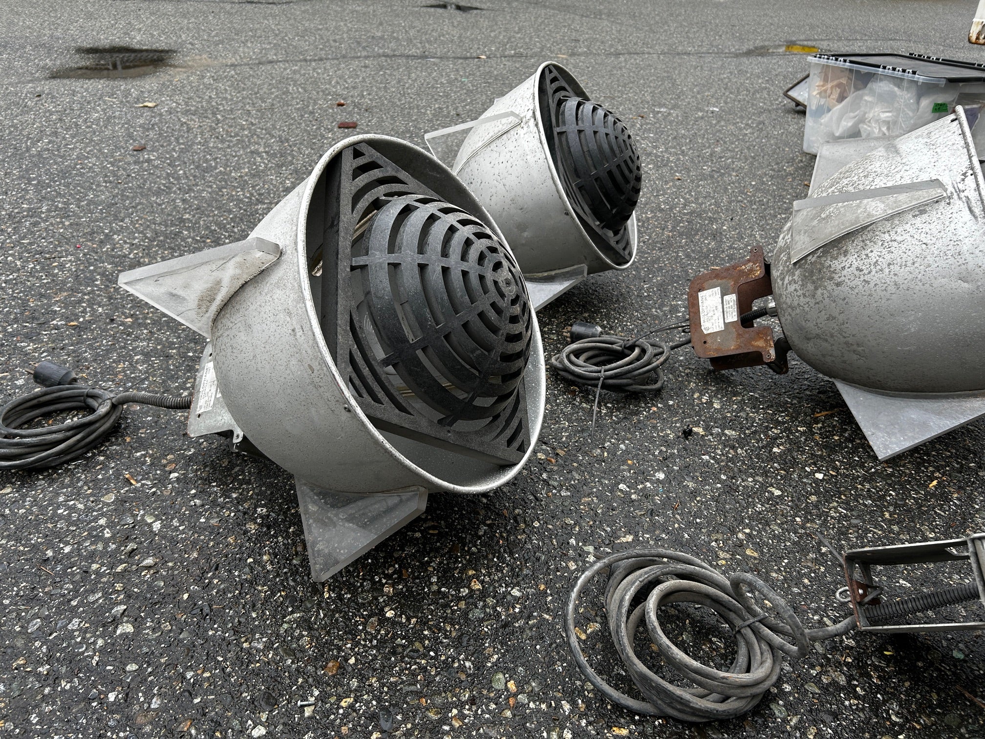 Custom industrial holophane pendant lights / rocket ship style x4