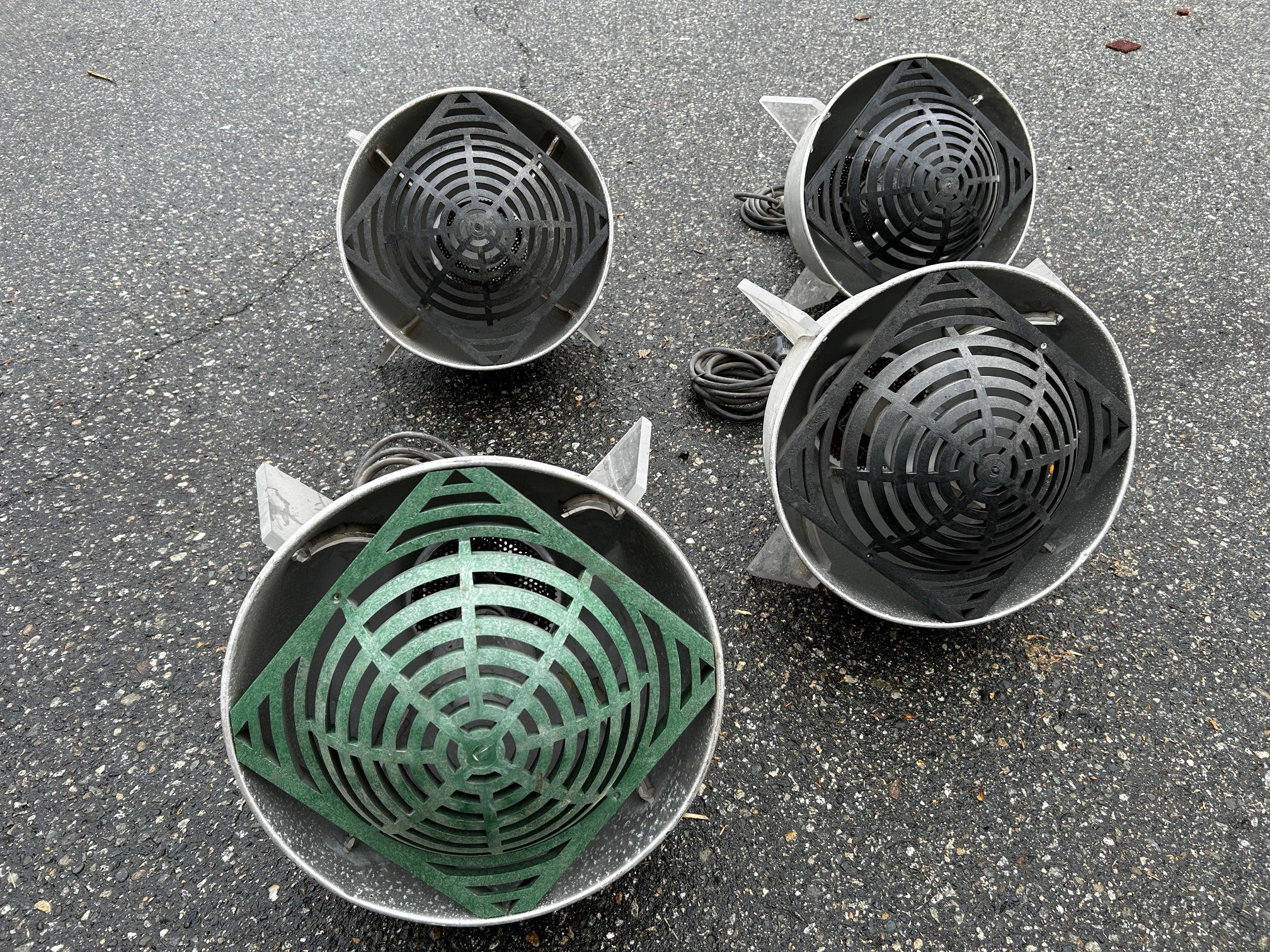 Custom industrial holophane pendant lights / rocket ship style x4