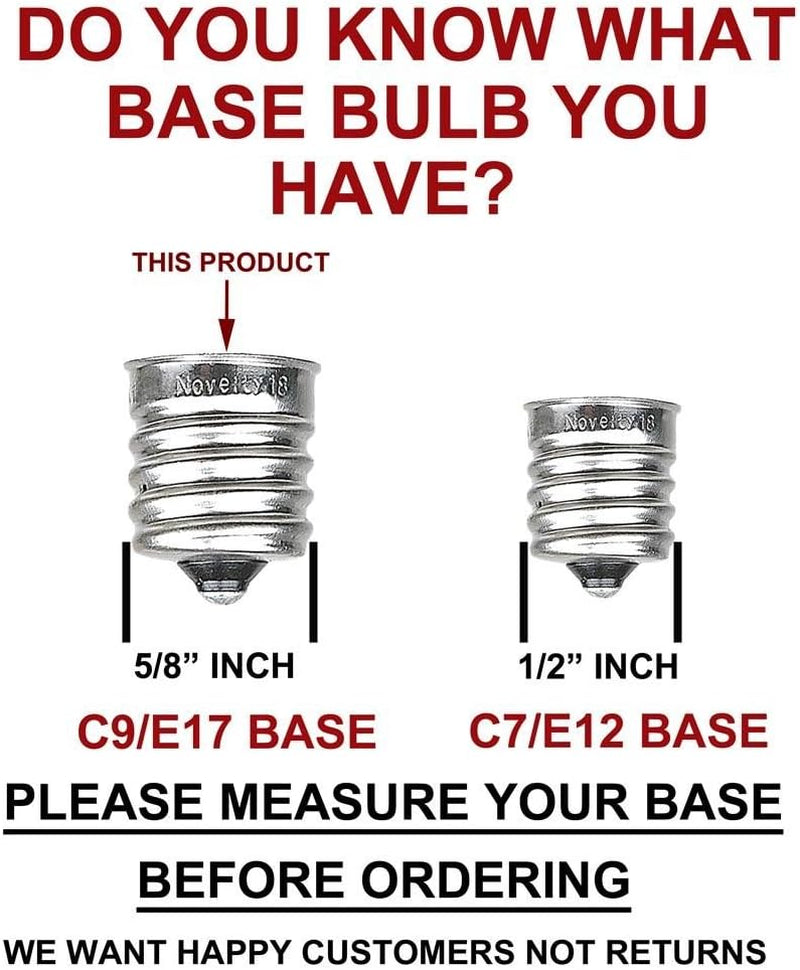 Incandescent Christmas Replacement Bulbs - Indoor/Outdoor Individual Bulbs for Christmas Tree, Display, & More - C9/E17 Intermediate Base, 7 Watt Lights (Clear, 25 Pack)